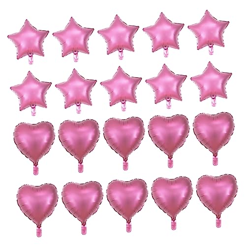 HOLIDYOYO 20st Ballon-ornamente Folienballons Sterndekor Dekorationen Aus Herzballons Hochzeitsballons Sternballons Herz Dekorationen Partyballons Dekorative Luftballons Babyballons Rosa von HOLIDYOYO