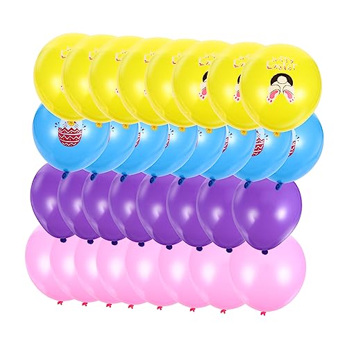 HOLIDYOYO 24 Stück Ostern Dekorative Latex Ballons Mit Hase Druck Bunte Luftballons Für Osterfeier Geburtstagsfeier Kinderpartys Und Festlichkeiten Ideal Für Kreative Dekorationen Und von HOLIDYOYO