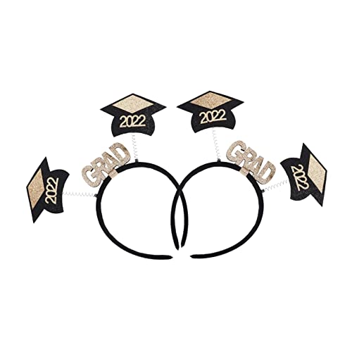 HOLIDYOYO 2St 2022 Abschluss Haarschmuck Mini-Abschlussmütze Stirnband für den Abschluss graduation cap festival kopfbedeckung Abschlussfeier Haarband Abschlussparty-Haardekoration Filzstoff von HOLIDYOYO