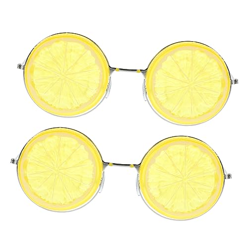 HOLIDYOYO 2St Partybrille Partykostüm Sonnenbrille Schwimmbad Poolparty-Sonnenbrille Strand party brillen party glasses gläser kinder sonnenbrillen Cosplay-Party-Brille lustige Brille Yellow von HOLIDYOYO