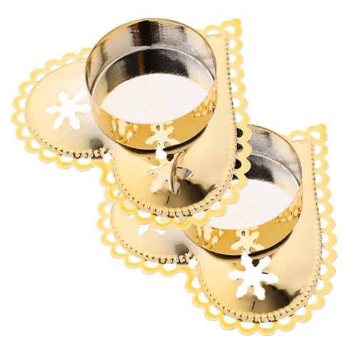 HOLIDYOYO 2St büro Dekoration Office Decoration Christmas weihnachtsmotiv Candle Liner Hochzeitskerzenhalter Weihnachtskerzenständer Kerzenhalter aus Metall Desktop-Ornament Eisen von HOLIDYOYO