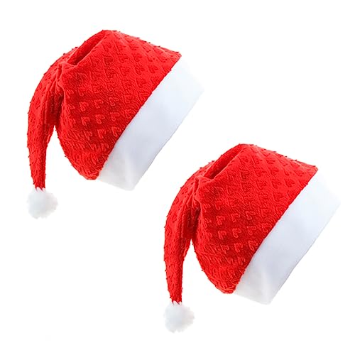 HOLIDYOYO 2er Set Weihnachtsmütze Für Erwachsene | üsch Nikolausmütze Für Weihnachten | Warme Santa ütze Für Partys Und Festlichkeiten | Festliche Kopfbedeckung Für änner Und Frauen von HOLIDYOYO