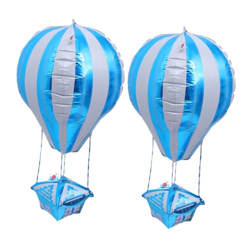 HOLIDYOYO 2st Ballon Größer Pumpe Tragbar Düse Zylinder Steht Für Party Helium Maschine Tank Luft Aufblasgerät Aluminiumfolie Blue von HOLIDYOYO