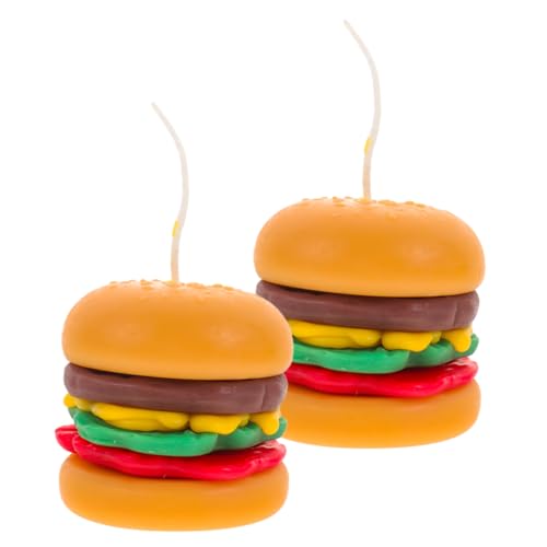 HOLIDYOYO 2st Burgerkerze Schreibtisch-duftkerzendekor Duftkerze Für Den Haushalt Duftkerzen-dekor Kerze in Burgerform Burger-duftkerzen Duftende Kerzen Mini-duftkerze Tischkerzen Festkerze von HOLIDYOYO