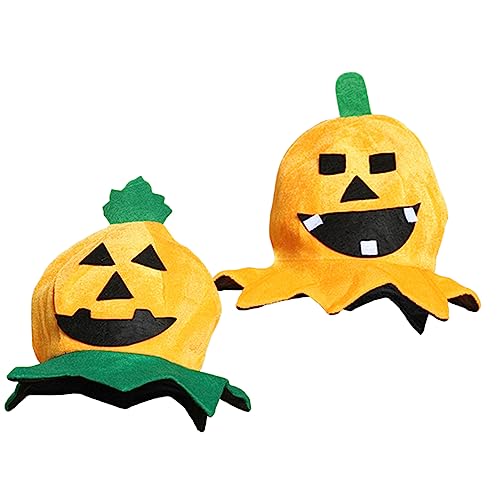 HOLIDYOYO 2st Halloween-kürbishut Halloween-kostüm-requisiten Halloween-cosplay-hut Kürbis Haarband Halloween-partyhut Kürbiskappe Abschlussball Requisiten Kürbis Stirnband Flanell Orange von HOLIDYOYO