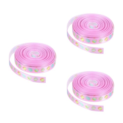 HOLIDYOYO 3 Rolls Osterband Ostereistkar -Karotten -Tulpen Ribbon Süße Pastellfederfarbe Für Handwerk Kranz Verpackung Osterkorbendekoration von HOLIDYOYO