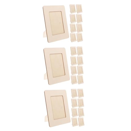 HOLIDYOYO 3 Sätze Diy-block-fotorahmen Bilderrahmen Aus Papier Fotorahmen Aus Holz Rustikaler Bilderrahmen Aus Holz Unfertige Bilderrahmen Bastelrahmen Holzrahmen Hölzern Beige 10 Stück * 3 von HOLIDYOYO