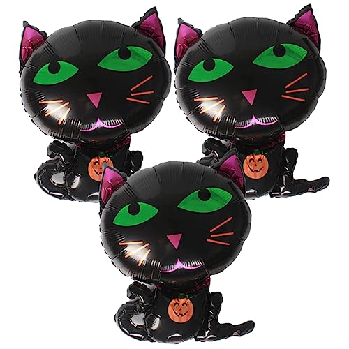 HOLIDYOYO 3 Stück Aluminiumfolie Halloween Luftballons Katzen Und Spukhaus Design Heliumgeeignet Perfekt Für Halloween Feiern Gruselige Dekoration Für Und Erwachsene Lange von HOLIDYOYO