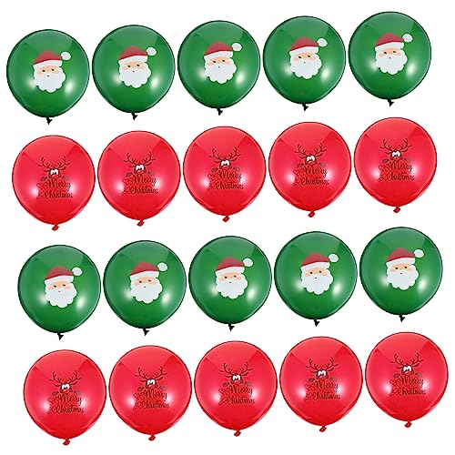 HOLIDYOYO Weihnachtsballons Mit Druck Luftballons Mit Weihnachtsmann Und Elch Für Partydekoration Ideal Für Weihnachten Und Festliche Anlässe von HOLIDYOYO