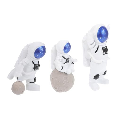 HOLIDYOYO 3St Desktop-Ornamente wohnaccessoires raumdeko tischdeko esstisch Miniaturstatue Astronauten-Sammlerstück Astronautenfigur Platz Astronauten-Kuchenaufsatz Astronautenskulptur Harz von HOLIDYOYO