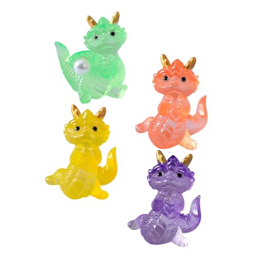 HOLIDYOYO 4 Stück Drachenfiguren-Ornamente Jahr des Drachen-Kuchen-Deckel chinesische Drachenstatue Drachenschmuck weinachtsdeko weihachtsdeko Mini-Tierschmuck Drachenverzierungen Harz von HOLIDYOYO