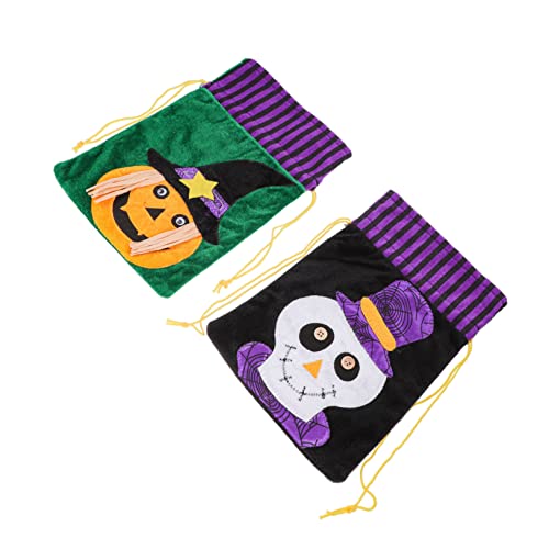 HOLIDYOYO 4 Stück Halloween-tasche Mit Kordelzug Halloween-kekstüte Halloween-geschenktüten Mit Kordelzug Bonbontüten Zum Geisterfest Halloween-taschen Für Turnbeutel Für Partys Vlies von HOLIDYOYO