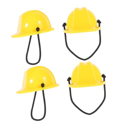 HOLIDYOYO 4 Stück Helm Mini-bauhut Weinflaschenverschluss Mini-sicherheitshut Aus Kunststoff Puppenhut Mini-sicherheitshut-dekor Mini-Cap-Dekoration Miniatur-bauhut Vogelhut Abs Yellow von HOLIDYOYO