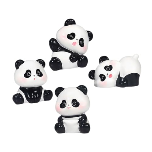 HOLIDYOYO 4 Stück Panda Handgefertigte Verzierung Panda-Aquarium-dekor Süße Panda-spielzeuge Panda Kuchen Topper Chinesische Pandafiguren Mini-Panda-dekor Miniatur-Panda-Figur Hofpanda Harz von HOLIDYOYO