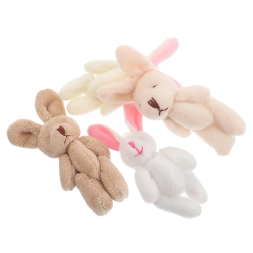 HOLIDYOYO 4 Stück Plüschtier Hängende Verzierung Kleiner Hase Mini Stoffhase Ausgestopftes Kaninchen DIY Hasenpuppe Flauschiges Häschen Flauschiger Hase-schlüsselanhänger Kurzer Plüsch von HOLIDYOYO