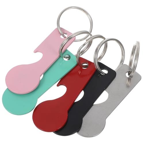 HOLIDYOYO 5 Pcs Edelstahl Einkaufswagen Münzmantel Für Trolley Token Und Supermarktschlüsselhalter Einkaufsträger Trolley Keychain Trolley Token Key Ring von HOLIDYOYO