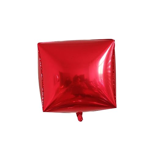 HOLIDYOYO 5 Stück 24 Ballon Aus Aluminiumfolie Klare Luftballons Süßigkeiten Ballons Würfel Folienballons Quadratischer Ballon Quadratische Luftballons Aufblasbarer Ballon Liebesballon Rot von HOLIDYOYO