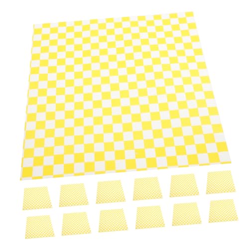 HOLIDYOYO 50 Blatt Fritteuse Durchsichtige Zellophanbeutel Kastenformen Zum Backen Gefüllt Blechpfannen Nicht Zinn Vereiteln Toaster Liner Wickelt Cellophan Snack Kuchenform Yellow Papier von HOLIDYOYO