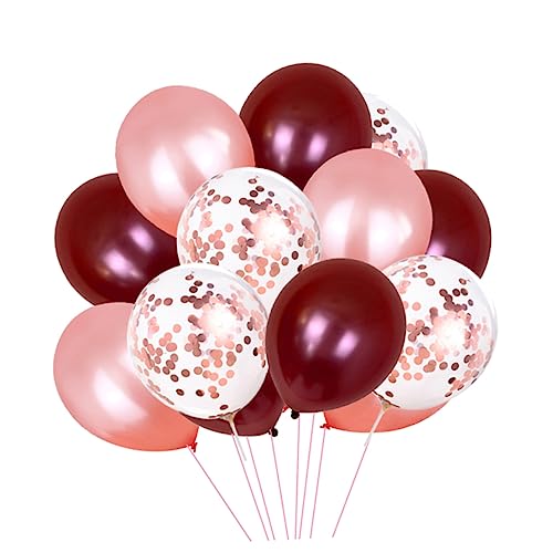 HOLIDYOYO 50 Stück 12 Zoll Latexballons Weinrot Und Roségold Für Hochzeit Und Geburtstag Inklusive 10 Roségold Konfetti Ballons Perfekte Partydekoration Und Für von HOLIDYOYO