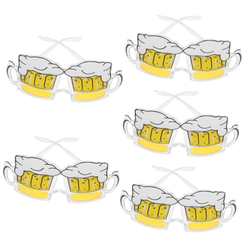 HOLIDYOYO 5St Biergläser beer mug bierbrille biertasse Kindersonnenbrille süß lustige hawaiianische sonnenbrille Sonnenbrillen für Frauen Strandparty-Dekorationen Luau-Dekorationen Sport von HOLIDYOYO