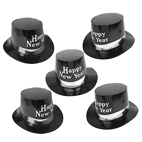 HOLIDYOYO 5St neues jahr tophat Zylinder nein Hüte Partygeschenk für das neue Jahr 2024 Partyhüte partydekoration party dekoration Papierkappe des neuen Jahres Party-Neujahrshüte Weiß von HOLIDYOYO