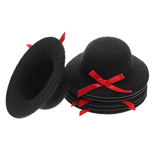 HOLIDYOYO 6St Mini-Zylinder weinachtsmützen weihnachsmütze Weinflaschen Hut Puppenbastelhüte Mini-Puppenhüte Mini-Hüte bastelset basteln dekorative Minihüte kleine hüte für party Stoff Black von HOLIDYOYO