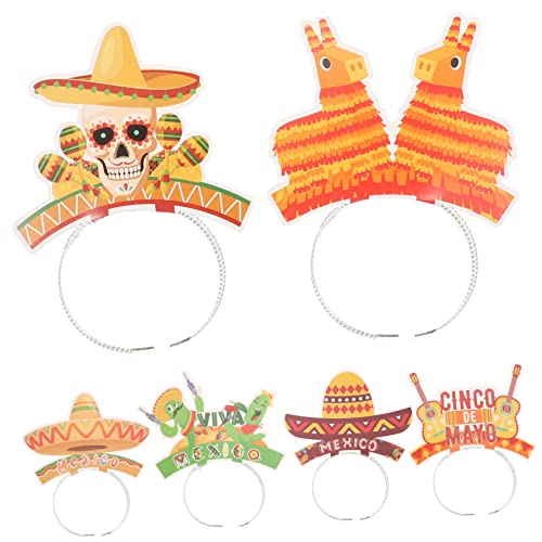 HOLIDYOYO 6st Mexikanisches Stirnband Partyzubehör Stirnbänder Für Karnevalsfeiern Mexikanische Partygeschenke Mexikanische Party Stirnbänder Sombrero-partyhut Cosplay-zubehör Aluminiumfolie von HOLIDYOYO