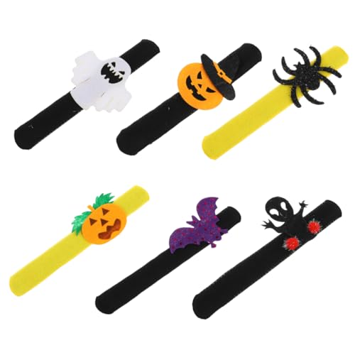 HOLIDYOYO 6st Pop-kreis-armband Halloween-slap-bands Halloween-slap-armbänder Schlagbänder Leichte Schlagarmbänder Halloween-backen Schlagarmbänder Für Halloween Plüsch Flanell von HOLIDYOYO