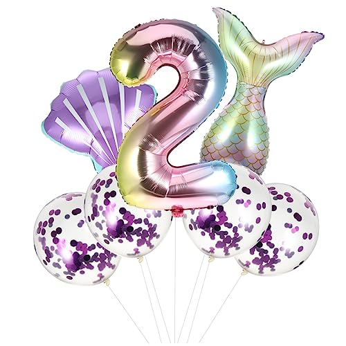 HOLIDYOYO 7 Teiliges Set Von Mermaid Förmigen Luftballons Stilvolles Dekorationsset Für Geburtstagsfeiern Partys Und Fotoshootings Und Dekorative Ballons Für Unvergessliche Anlässe von HOLIDYOYO