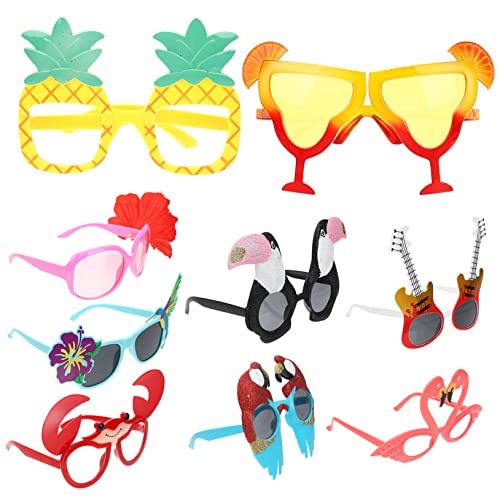 HOLIDYOYO 9St lustige Partybrille faschingskostüme karnevalskostüme spaßbrillen Party-Sonnenbrille lustige Sonnenbrille Sonnenbrillen-Gastgeschenke hawaiianische Fotorequisite Plastik von HOLIDYOYO