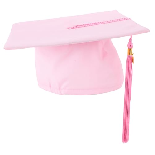 HOLIDYOYO Abiturmütze Abschlussfotodekorationen Abschlusshüte -Abschlusskappen Abschluss-Kits, Hüte Abschlussmütze Klassische Graduationsmütze Seniorenhüte Diplom-Kappe Polyester rot von HOLIDYOYO