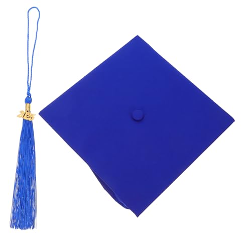 HOLIDYOYO Abiturmütze Graduierungssaison-abschlusskappen Abschluss-kits, Hüte Schuppendekoration Partyhüte Abschlusshüte Partyhüte, Abschlusskappen Suitendekoration Polyester Blue von HOLIDYOYO