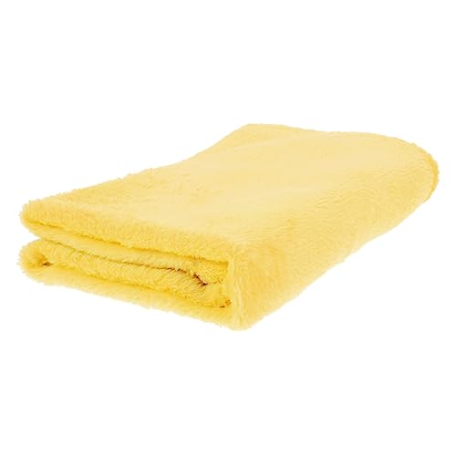 HOLIDYOYO Decke warm Blanket Blankets Cozy Blanket kleine Hunde Babyhandtuch Gelb bellen Auto pelzige Bettüberwürfe kleines Vlies solide Fleecestoff Flanell Haustierbettwäsche Yellow von HOLIDYOYO