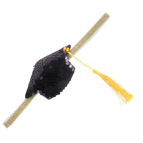 HOLIDYOYO Doktorhut-Stirnband Cosplay-Zubehör Graduierung Hut Haarspange abschlussgeschenk festival haarschmuck Cosplay-Haarband Abschlussfeier-Stirnband Doppelseitiger Paillettenstoff von HOLIDYOYO