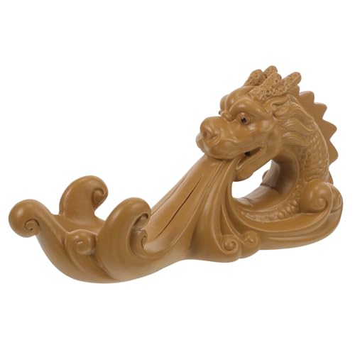 HOLIDYOYO Drachenschnitzornamente die chinesen wohnungsdeko Wohnkultur Drachenfigur Drachen Ornament kulturerbe gilbe Tisch-Drachen- Drachenfiguren Drachenhandwerksdekor Ton Khaki von HOLIDYOYO