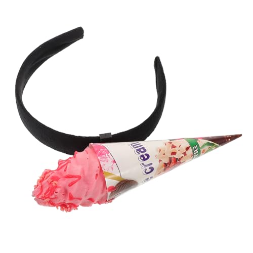 HOLIDYOYO Eis-stirnband Lustiges Stirnband Für Cosplay Lutscher-kopfschmuck Lebensmittelkopf-bopper Cosplay-party-kopfbedeckung Süße Haaraccessoires Dessertkopf-bopper Kopf Bopper Stoff Rosa von HOLIDYOYO