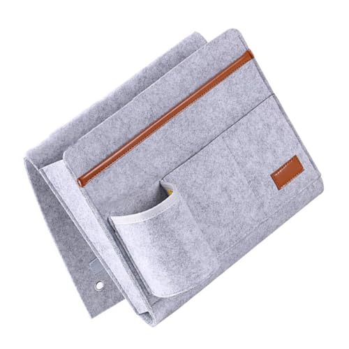 HOLIDYOYO Filz-aufbewahrung Tasche Coucharm Tisch Tablett Kissen Schwenken Fernbedienung Sofa-armlehnen-organizer Koje Sessel Organizer Handhaben Couch Armlehne Lager Filzstoff Light Grey von HOLIDYOYO