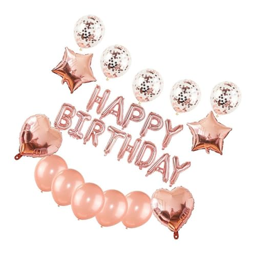 HOLIDYOYO Ballon Geburtstag Quasten 27 Stücke Rose Gold Brief Ballons Für Party Layout Prop von HOLIDYOYO