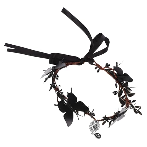 HOLIDYOYO Halloween-schmetterlingsgirlande Schmetterlings-haarband Gothic-accessoires Für Frauen Tag Der Toten Kopfschmuck Halloween-kopfschmuck Halloween-party-stirnband Acryl von HOLIDYOYO