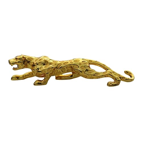 HOLIDYOYO Harzdekor Schreibtischaufsatz Heimdekoration Wohnaccessoires Leopardendekor Golden von HOLIDYOYO