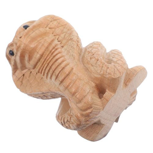 HOLIDYOYO Holzschnitzerei-Schlangenornamente Holzschlangenstatue Holzschlangenfigurine Desktop-Ornamente Simulationsschlange kognitive Stütze gefälschtes Schlangenmodell Khaki von HOLIDYOYO