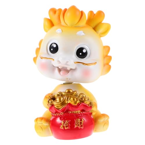 HOLIDYOYO Jahr des Drachen-Harzhandwerks chinesische Drachenfigur Mini-Drache Drachenfigur Dekoration Kuchen Dekoration Drachenfigur Mini-Dekor in Drachenform kleines Drachendekor Yellow von HOLIDYOYO