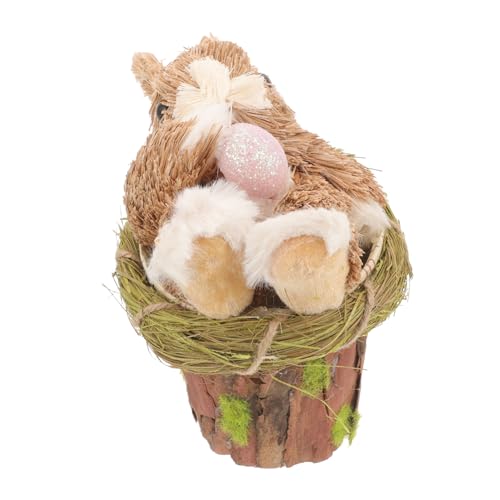 HOLIDYOYO Kaninchen-Verzierung hasenfiguren Ostern Ostergeschenk osterpresente Osterdeko basteln Ammer Osterflagge Meerschweinchenkäfig Strohhase Häschen-Desktop-Ornament Colorful von HOLIDYOYO