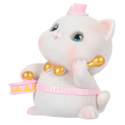 HOLIDYOYO Katzenschmuck Spielzeug Katzenminze Plüsch Kätzchen für den einzug Cartoon cat Katzenfigur Dekoration Kuchenzubehör dekorieren Mikrolandschaftsornament Kuchendeckel Harz von HOLIDYOYO