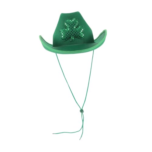 HOLIDYOYO Kleeblatt Cowboy Mütze Für St Patrick'S Day Cosplay Hut Requisite Cowboy Hut Patrick'S Day Partybevorzugung St Patricks Day Partyhut Requisite Kleeblatthut von HOLIDYOYO