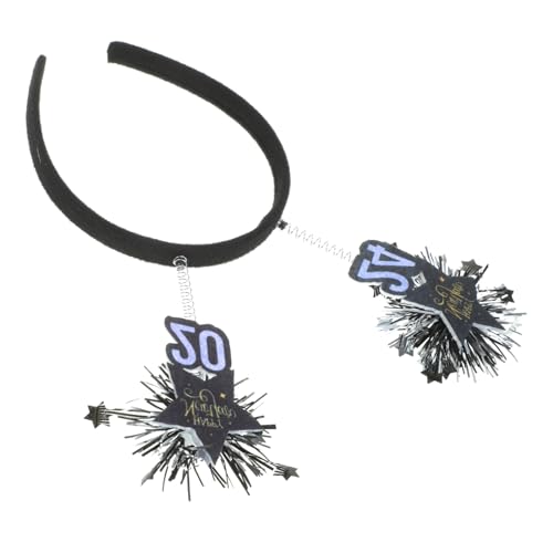 HOLIDYOYO Lametta-Stirnband Glitzerstern-Stirnband 2024 Neujahrs-Headbopper kostüme für fasching haarreife Haarband Haarschmuck für das neue Jahr Partygeschenke für das neue Jahr Vlies von HOLIDYOYO
