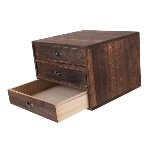 HOLIDYOYO Make-up-Organizer aus Holz Schreibtisch schubladenbox schreibtischschublade Computerbildschirm Ständer für Computermonitore Deckel Schublade aus Holz Schreibtisch-Organizer hölzern von HOLIDYOYO