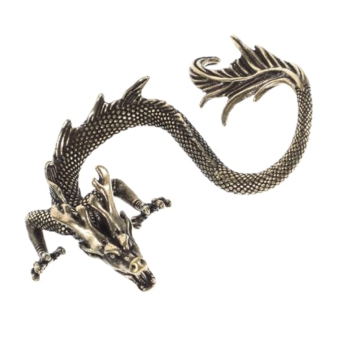 HOLIDYOYO Messing Drachen Ornamente Schmücken Statue Dekorative Drachen Dekor Drachen Tisch Dekor Chinesische Dekorationen Tisch Drachen Ornament Chinesische Drachen Dekor Drachen Handwerk von HOLIDYOYO