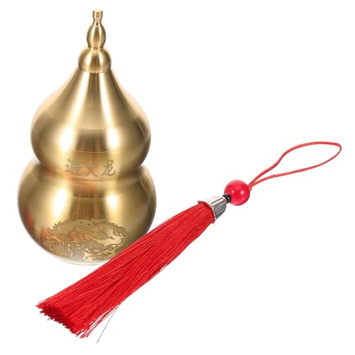 HOLIDYOYO Messing Kürbis Kürbis-Sammelfigur antikes Kürbisdekor Retro-Dekor küchenarmatur Kitchen Accessories Kürbisverzierung im chinesischen Stil Kürbisornament aus Messing Schleife Golden von HOLIDYOYO