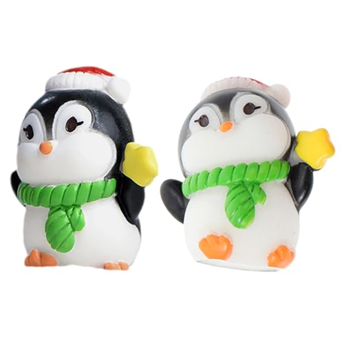 HOLIDYOYO Mini Pinguin Figuren Niedliche Pinguin Statue Für Miniatur Landschaftsdekoration Perfekt Als Dekoration Für Kuchen Und Puppenhäuser Grüne Schal von HOLIDYOYO